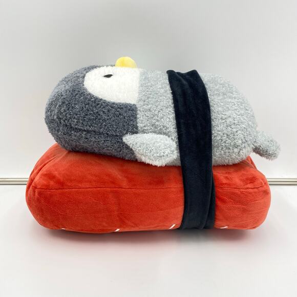 Takashoji X Round One 14" Penguin Strapped Tuna Sushi Plush NWT - Picture 3 of 5